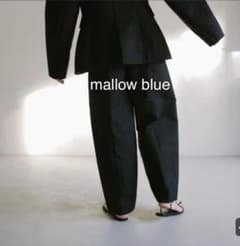 mallow blue パンツ　FLAN フレン　ブラック mallow blue ワイドパンツ カーヴパンツ バレルパンツ FLAN - メルカリ