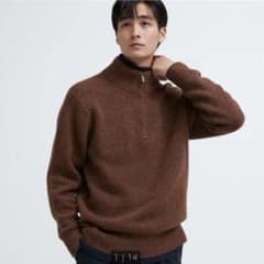 スフレヤーンハーフジップセーター（長袖）のサムネイル