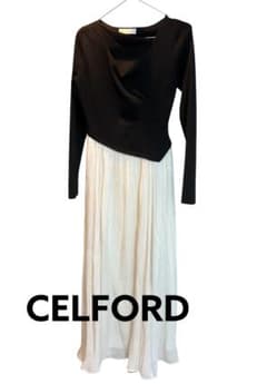 CELFORD セルフォード アシメネックニットドッキングワンピースのサムネイル