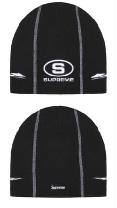 Supreme 黒 ニットビーニーのサムネイル