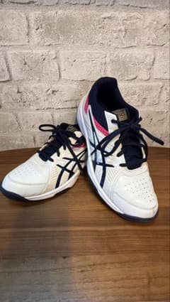 ★お値下げ★ asics テニスシューズ ホワイト/ネイビー/ピンクのサムネイル
