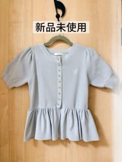 新品 NICE CLAUP ナイスクラップ plume ペプラムニット ブルーのサムネイル