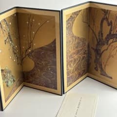 尾形光琳「国宝 紅白梅図屏風」二曲一隻 ミニ屏風 複製画 レプリカ