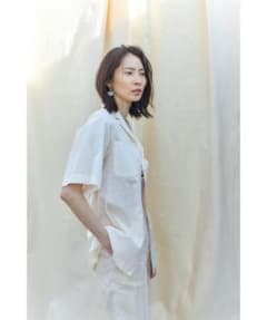 CASA FLINE／開襟ハーフスリーブシャツ　アイボリーのサムネイル