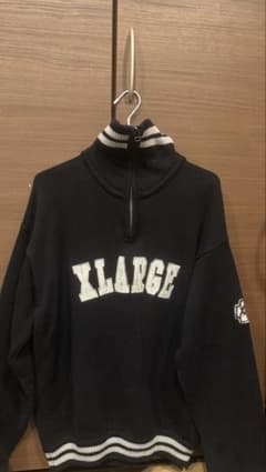 XLARGE ハーフジップ ニット ブラックのサムネイル