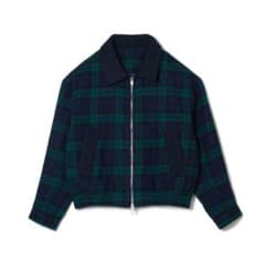 CHECK WOOL JACKET(GRN)実際の写真付き - メルカリ