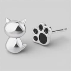 猫×肉球　シルバーピアス　S925刻印【1セット】