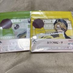 이치 반 쿠지 화려한 복숭아 지퍼 가방 & 스티커 2 세트