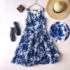 マックスマーラウィークエンド 花柄 フレアワンピース 44 XL - メルカリ