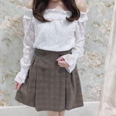 evelyn グレンチェックボタンスカートのサムネイル