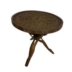 美品 ヴィンテージ 東インド 木彫り 折り畳み サイドテーブル m69771446995_1.jpg?1753011423