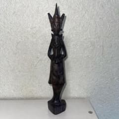 置物/インドネシア置物/インドネシア バリ島 縞黒檀女神像 天然木一刀彫り Amazon.co.jp: 置物 インドネシア置物 インドネシア バリ島 縞