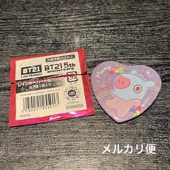 bt21 레인보우 하트 캔 배지 MANG 맨 호비