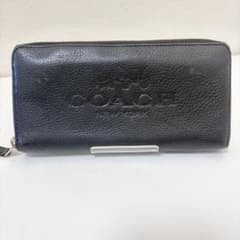COACH 長財布 ブラック レザー ラウンドファスナーのサムネイル