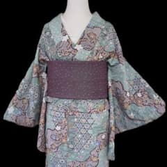三花】美品 洗える着物 袷 縮緬 リサイクル リユース - メルカリ