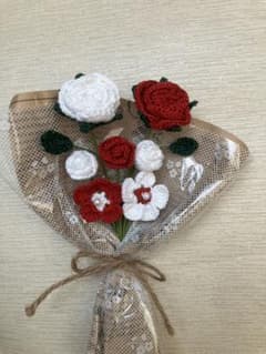 ハンドメイド かぎ針編み 枯れない プレゼント ブーケ 花束 レース編みのサムネイル