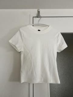 シンプル クルーネック 半袖 ミニTシャツ ホワイトのサムネイル