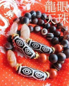 天珠 ブレスレット 龍眼天珠 天眼石 龍 龍神 ルチルクォーツ 長寿 健康