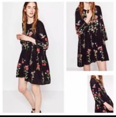※ダメージあり！ ZARA 刺繍ワンピースのサムネイル