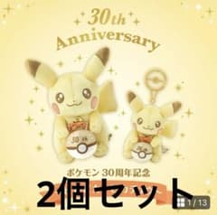 ポケモン ピカチュウ 30周年記念 ぬいぐるみとマスコット2個セットのサムネイル