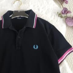 FRED PERRY ポロシャツ ブラックxピンク Lサイズ - メルカリ