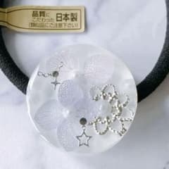 淡いお色味 紫陽花 アジサイ♡ レジン ヘアゴム パール お花 白 - メルカリ
