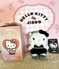 BLACKPINK ジス ハローキティぬいぐるみ キーホルダー 2点 オレンジ系