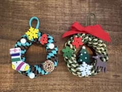 2個セットミニクリスマスリース　オーナメント　ハンドメイドのサムネイル