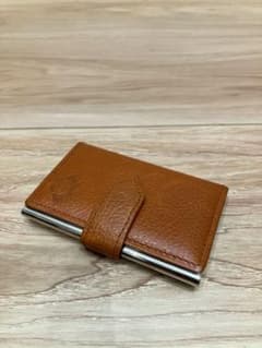 【希少】オロビアンコ 名刺入れ カードケース 本革×メタル キャメル 刻印有