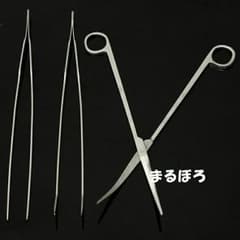 送料込み　水草トリミング３本セット　ピンセット２＋ハサミ１（ステンレス）のサムネイル