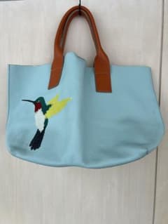 NUR DONATELLA LUCCHI ハチドリ刺繍 レザー トートバッグ - メルカリ