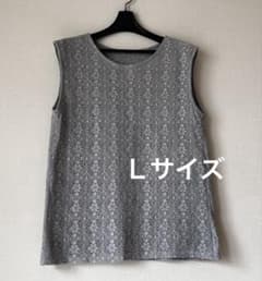 グレー レース模様 タンクトップ インナー コットン Ｌのサムネイル