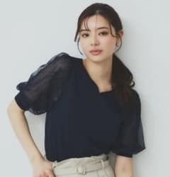 index Tulle Lace Sleeve Knit