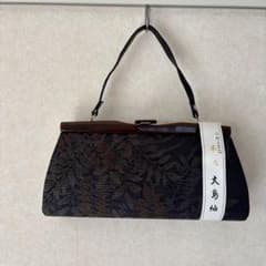 葉模様 和装用バッグ 中型