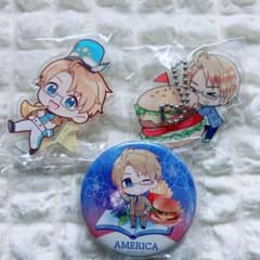ヘタリア アメリカ アクリルキーホルダー 缶バッジ セット - メルカリ