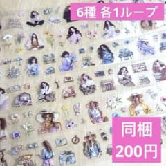 海外マステ 人物マステ PET 6種 各1ループ おすそ分け 切り売り - メルカリ