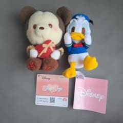 ディズニーキャラクターミルキーボアハート+ドナルドダック赤いほっぺ　ぬいぐるみ