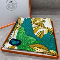 クリーニング済　HERMES カレ90 Les Perroquets オウム クリーニング済 HERMES カレ90 Les Perroquets オウム - メルカリ