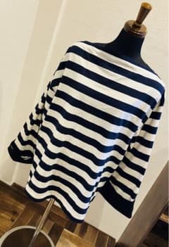 カレンソロジー　 ボーダー長袖Tシャツ コットン100% 袖折り返しデザインのサムネイル