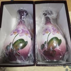 黒翠七宝 花瓶 2点セット - メルカリ