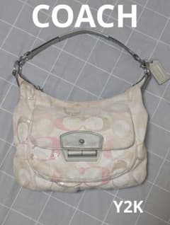 発*。様 【Y2K】COACH コーチ シグネチャー ショルダーバッグ ピンクスのサムネイル