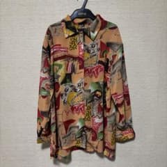 総柄 長袖シャツ レトロデザインのサムネイル