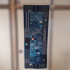 ハンドメイド パッチワーク タペストリー 藍染調のサムネイル