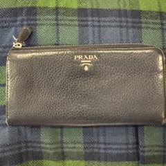 PRADA 長財布 レザー ネイビーのサムネイル