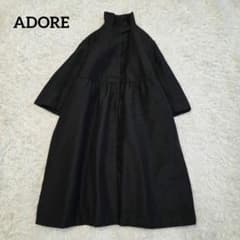 極美品✨ADORE　アドーア シアーパディングコート ロング Aライン 黒 38 極美品✨ADORE アドーア シアーパディングコート ロング Aライン 黒 38