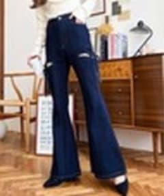 サイドカットアウト　デニムパンツのサムネイル