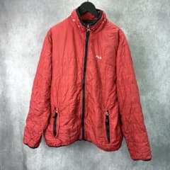 FILA S レッド 中綿 キルティング ジップジャケットのサムネイル