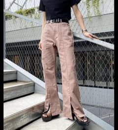 PAGEBOY フロントスリットチノデニム ピンクベージュのサムネイル