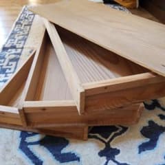 もろぶた　木箱　ばんじゅう　昭和レトロ　ふた付き 昭和レトロ】もろぶた もろ蓋 古道具 餅箱 木箱 ばんじゅう - メルカリ