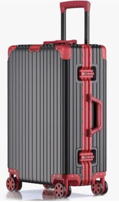 アルミキャリーケース Mサイズ 65L TSAロック ブラック×レッド 4〜7泊 アルミキャリーケース Mサイズ 65L TSAロック ブラック×レッド 4〜7泊